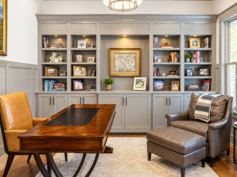 Custom walk-in pantry with floor-to-ceiling shelving