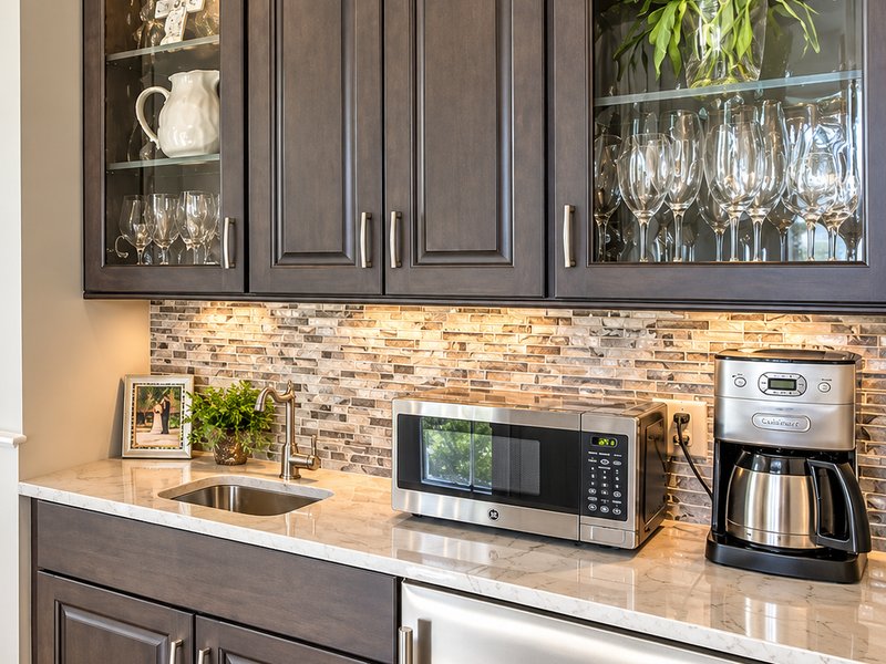 Refined laundry room with custom cabinetry
