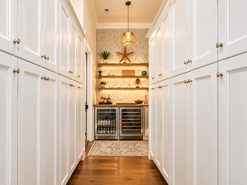 Bonus room with built-in entertainment storage